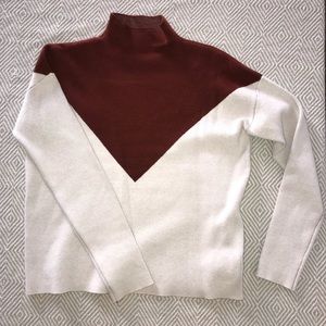 Rust and taupe turtle neck sweater